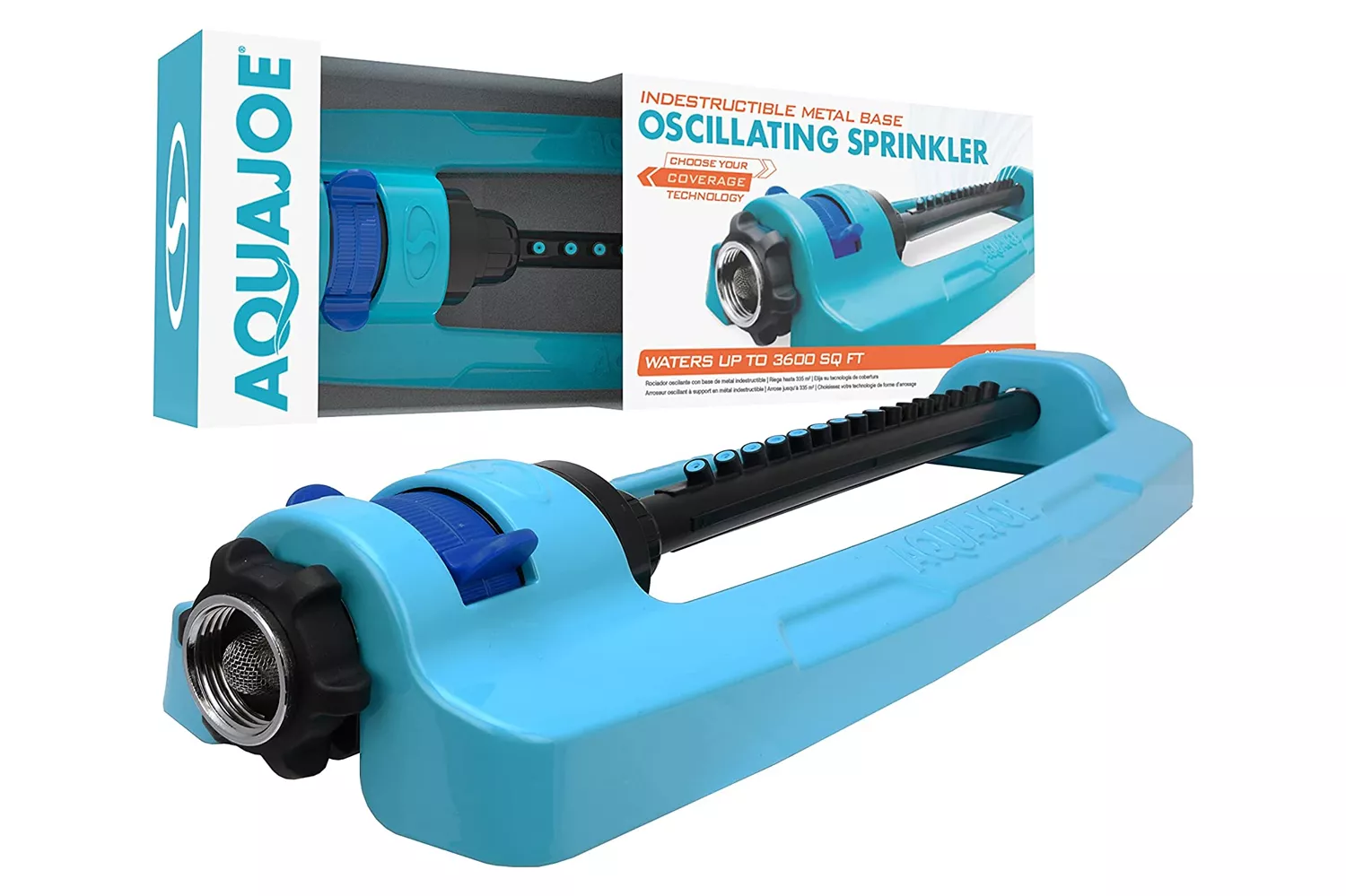Aqua Joe Indestructible Metal Base Oscillating Sprinkler